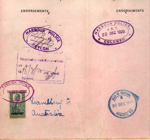 1919 Passport Back
